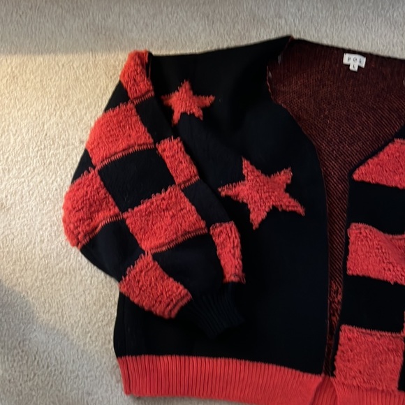 Brand is Pol New size large black and red sweater - Picture 3 of 4